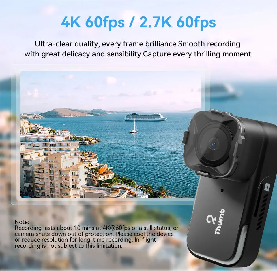 4K Mini Action Camera with ND Filter and Gyro Stabilisation