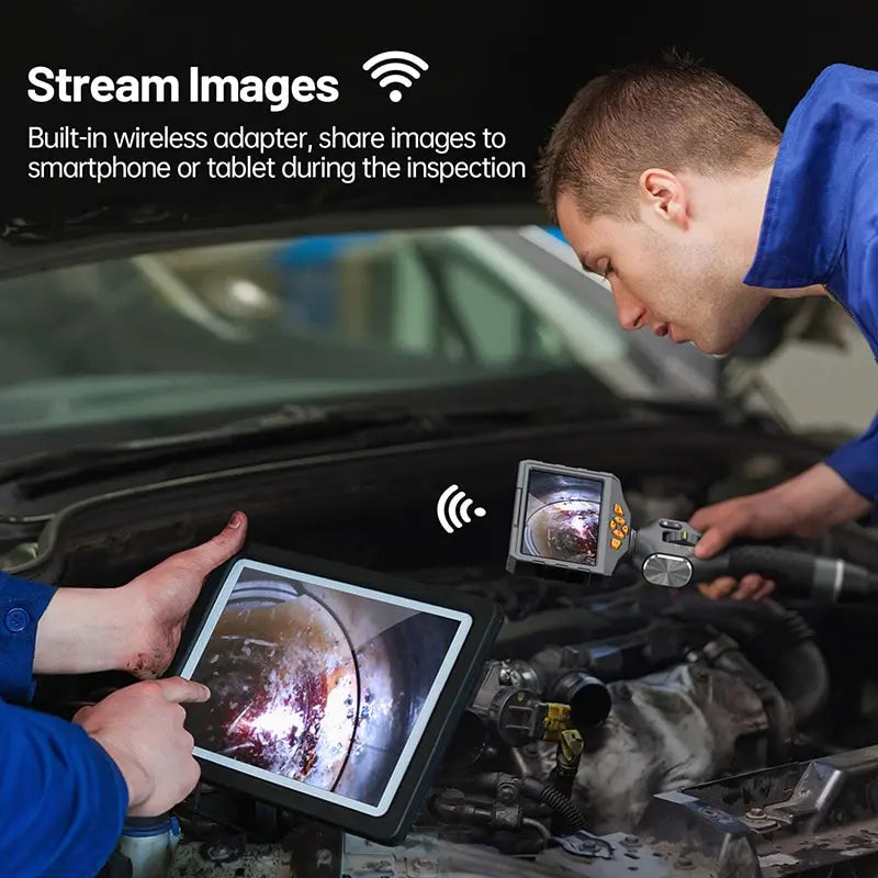 3.9mm Articulating Borescope Camera 1080p 5" IPS Screen
