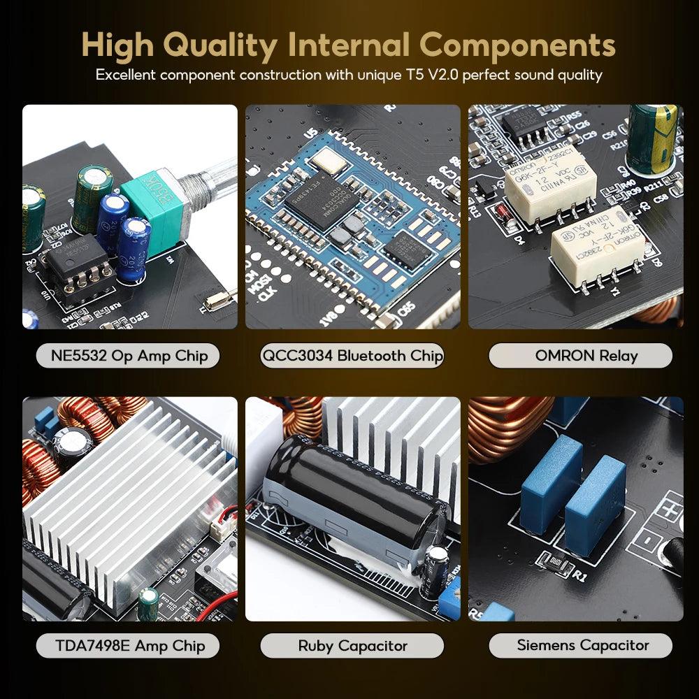 Class D 2.0 Channel Amplifier with VU Meter