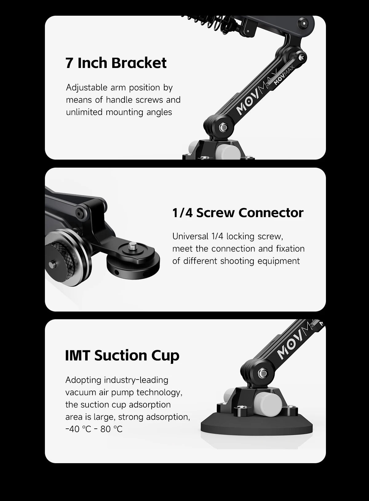 Shock-Reducing Camera Stabiliser Blade Arm Kit 3 for Smooth Shots