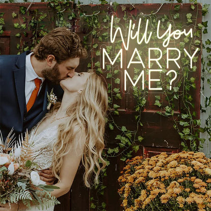Warm White 50x40cm Will You Marry Me Neon Wall Light