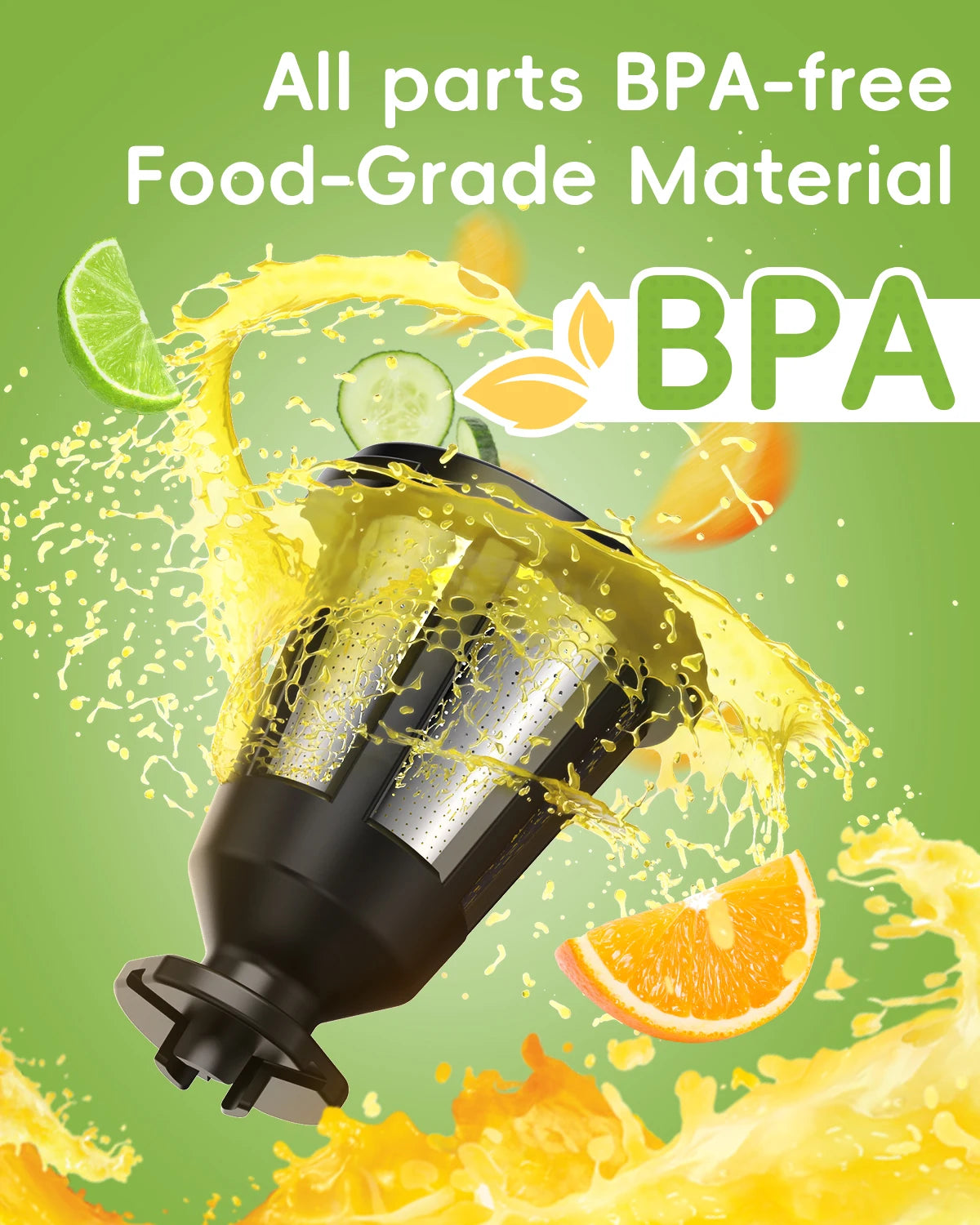 Portable Slow Masticating Juicer Easy Clean with Reverse Function
