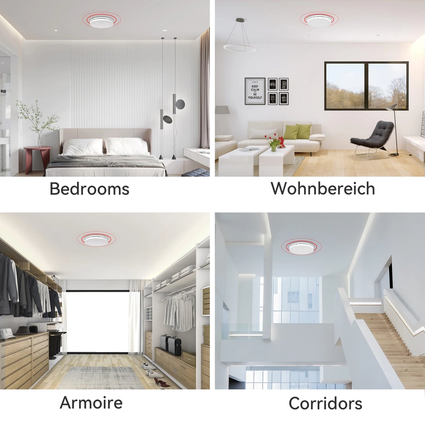 8-Pack Wireless Interlinked Smoke Alarms with Remote