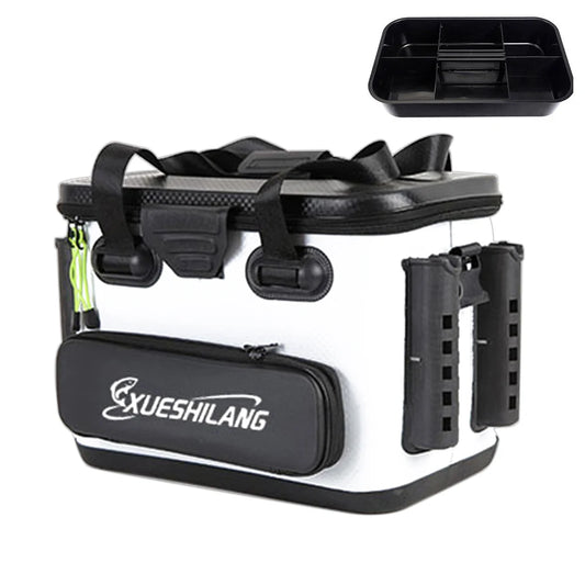 Multifunction White Fishing Bag with Reel and Bait Storage