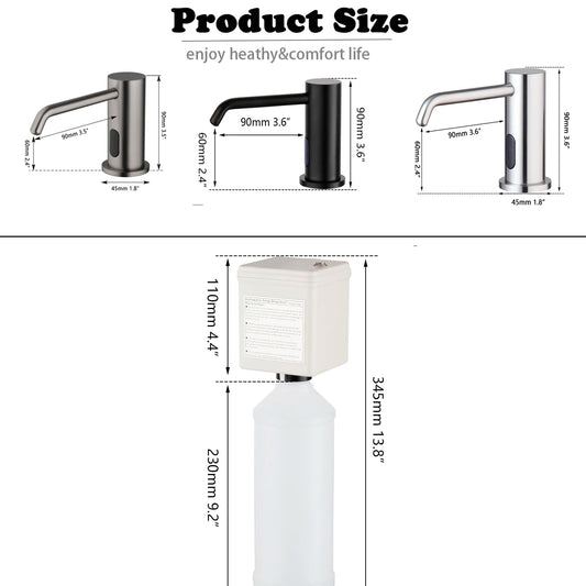 Touchless Black Automatic Soap Dispenser 500ml