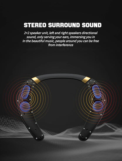 IPX7 Waterproof Wearable Bluetooth Neckband Speaker