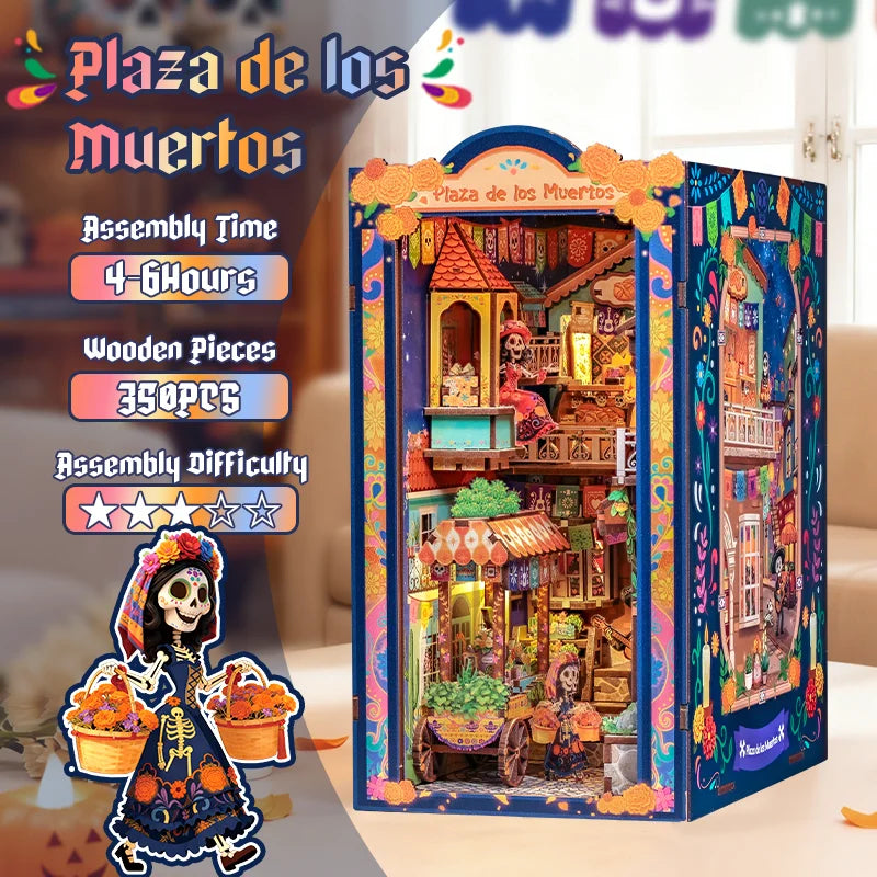 3D Wooden DIY Miniature Dollhouse Book Nook Puzzle