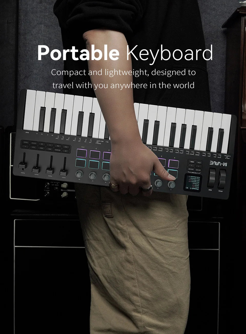 37-Key USB MIDI Keyboard Controller with 16 RGB Pads