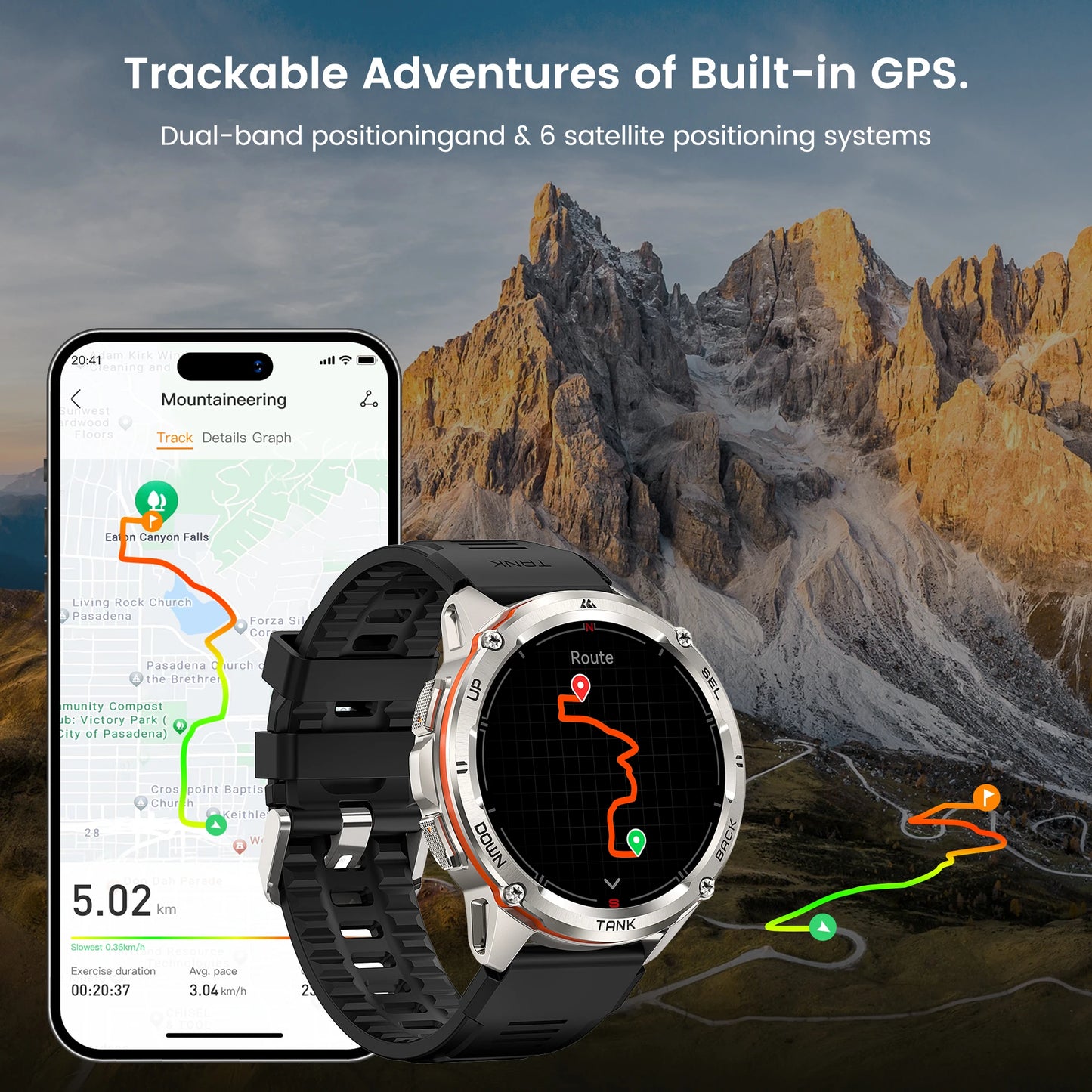 GPS Smartwatch with AMOLED AOD Display