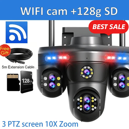 35MP WiFi Security Camera 10X Zoom Auto Tracking 128GB