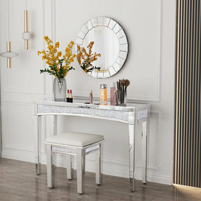 Mirrored Silver Console Sofa Table for Entryway Living Room