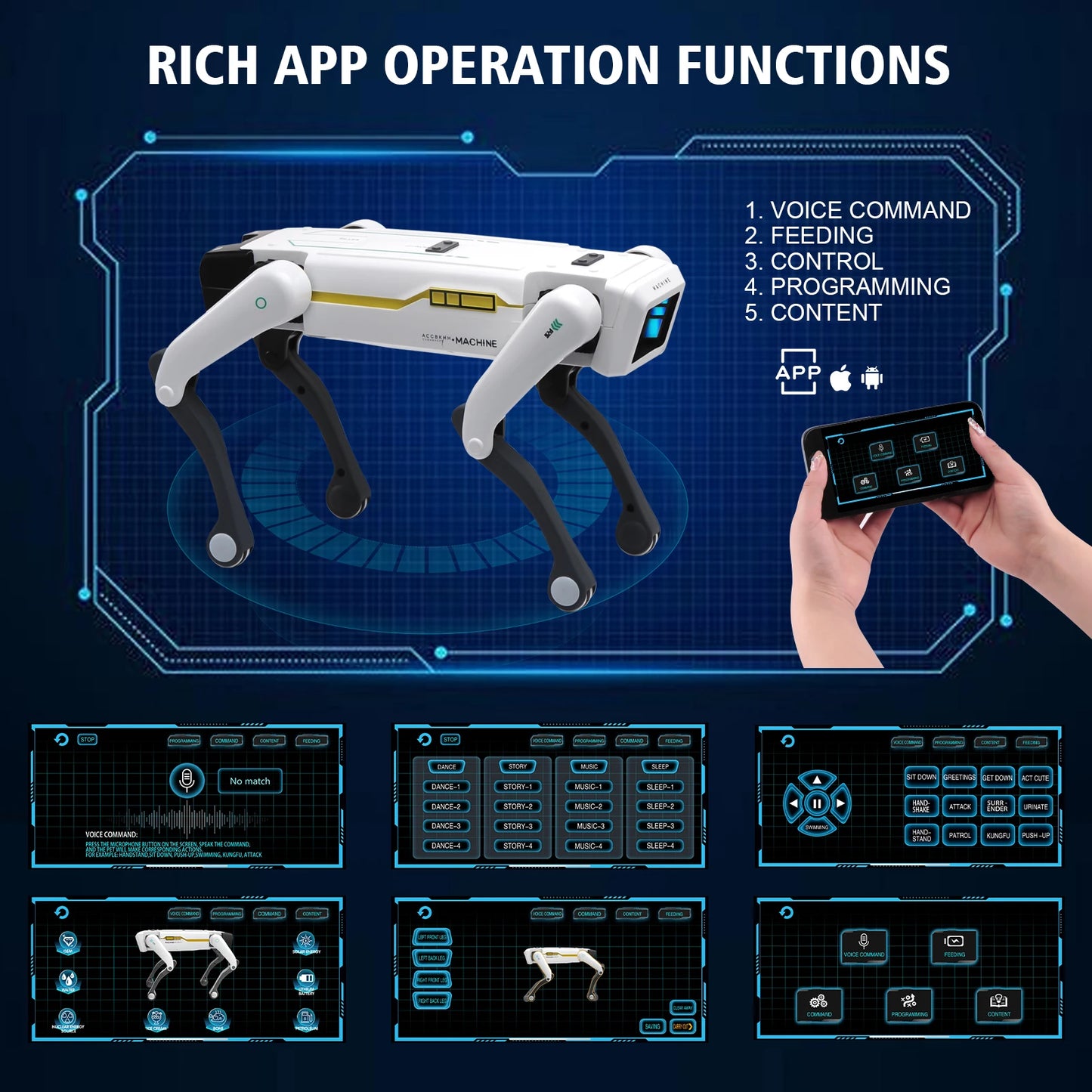 Smart Interactive Robot Dog Toy with Remote and App Control