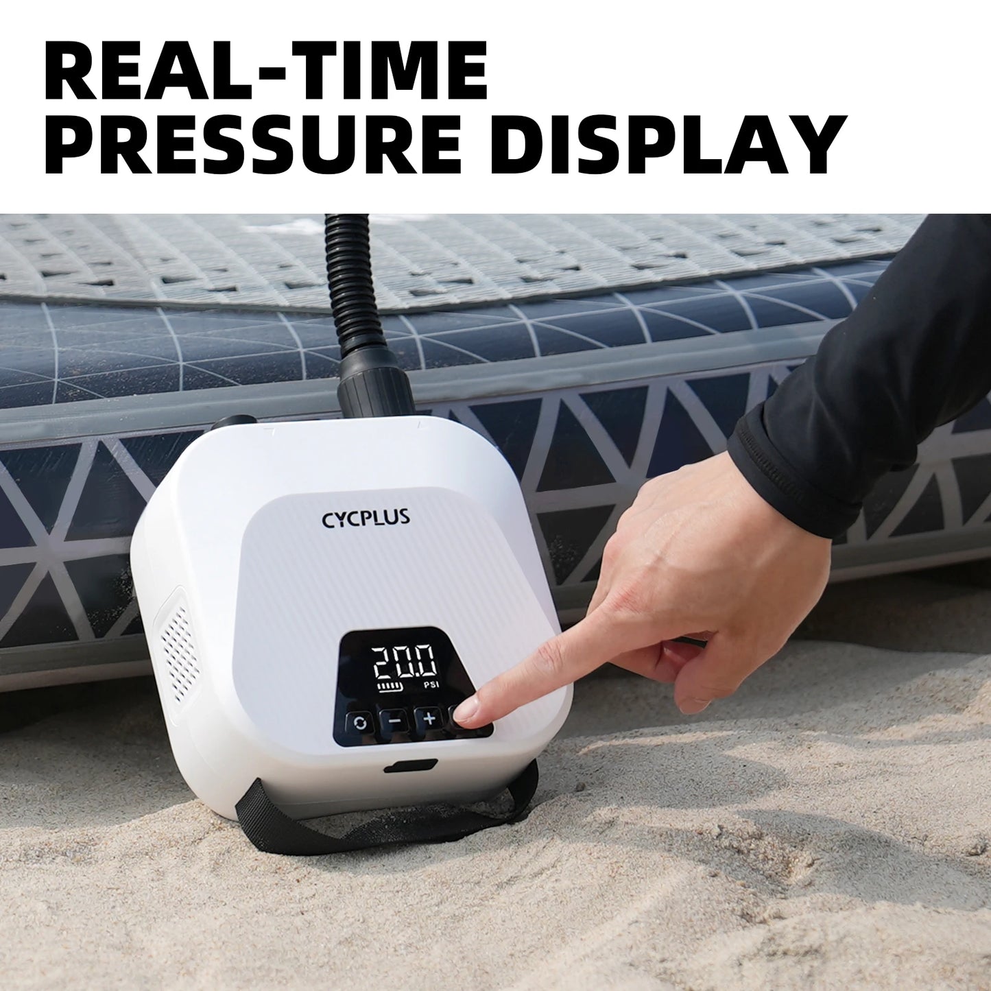 Portable Electric SUP Pump 20PSI Rechargeable Air Inflator 38Wh