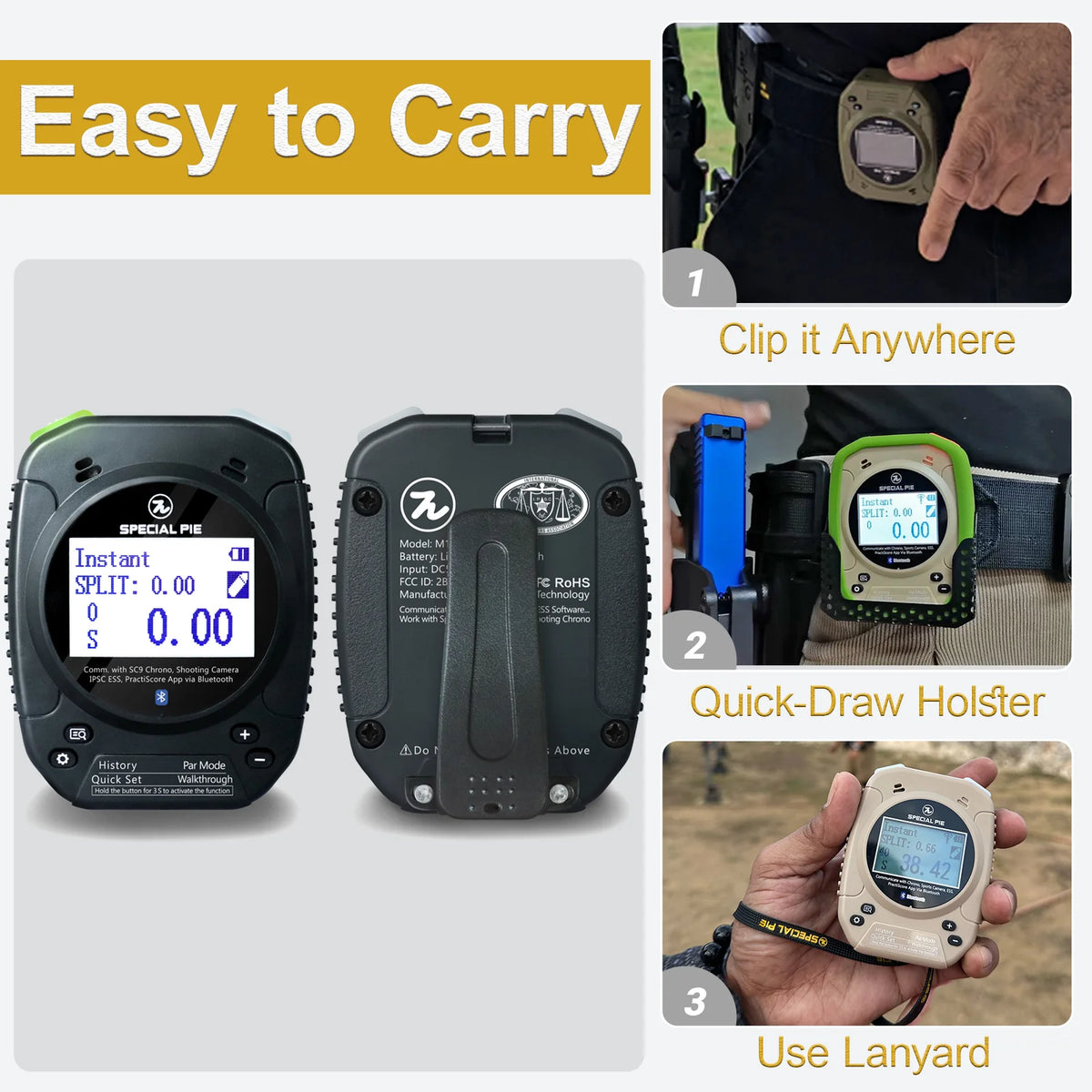 Handheld Digital Shot Timer Stopwatch for Sports Training