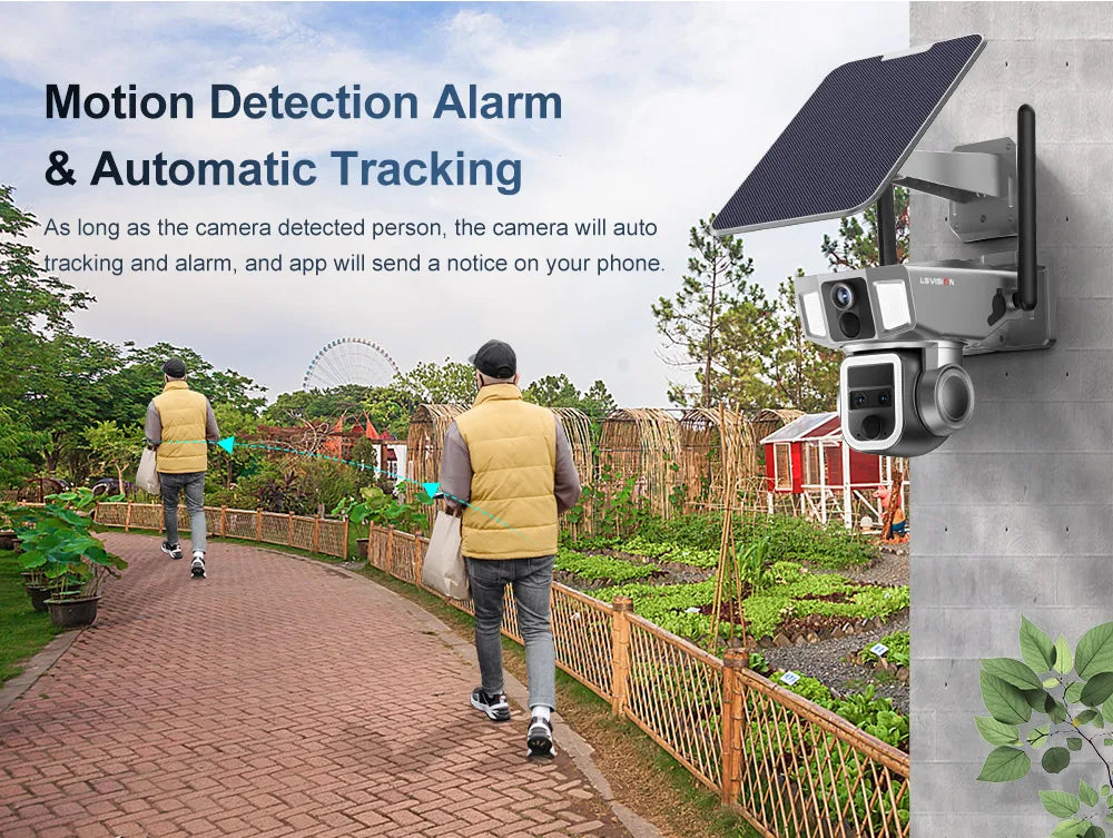 4G Solar Powered 4K Outdoor Security Camera Dual Screen