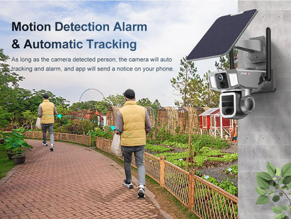 4G Solar Powered 4K Outdoor Security Camera Dual Screen
