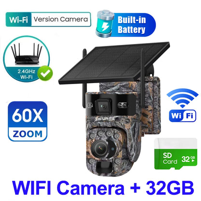 Solar Powered Camera 32GB WiFi PIR Outdoor Security