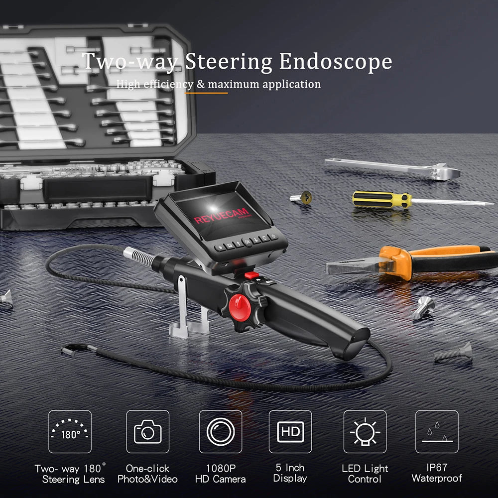Portable 3.9mm Borescope with 210 Steering & LEDs
