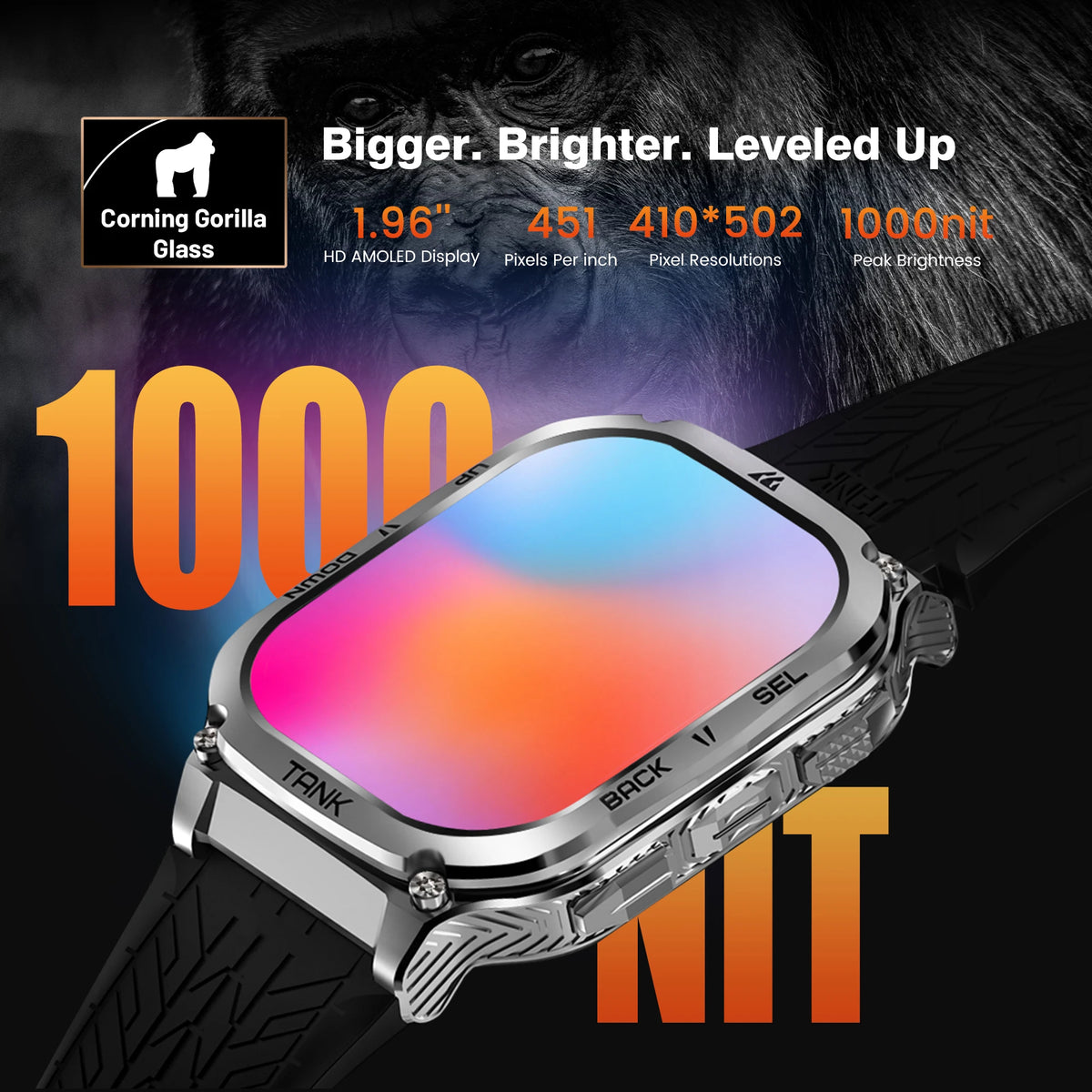 AMOLED Smartwatch with Strap Waterproof Fitness Watch