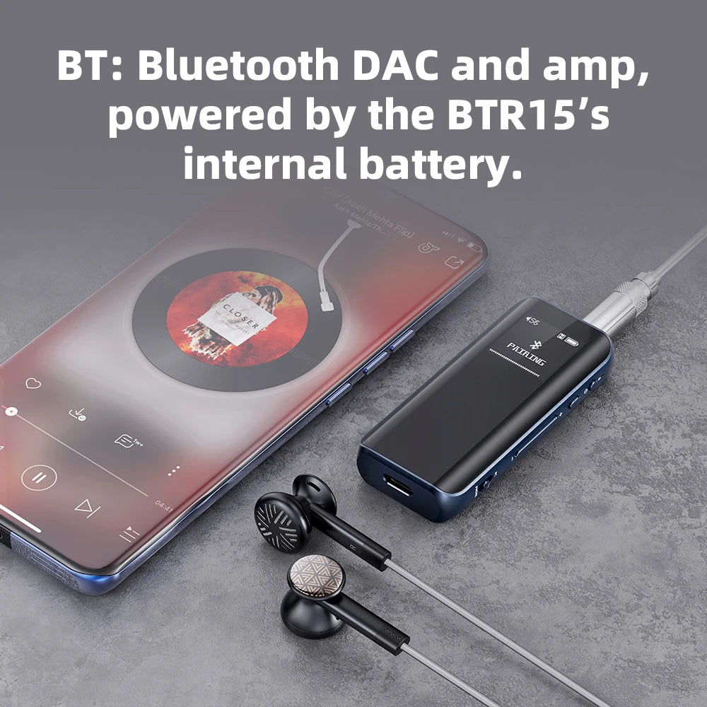 Portable Bluetooth DAC Headphone Amplifier with 3.5mm & 4.4mm Output