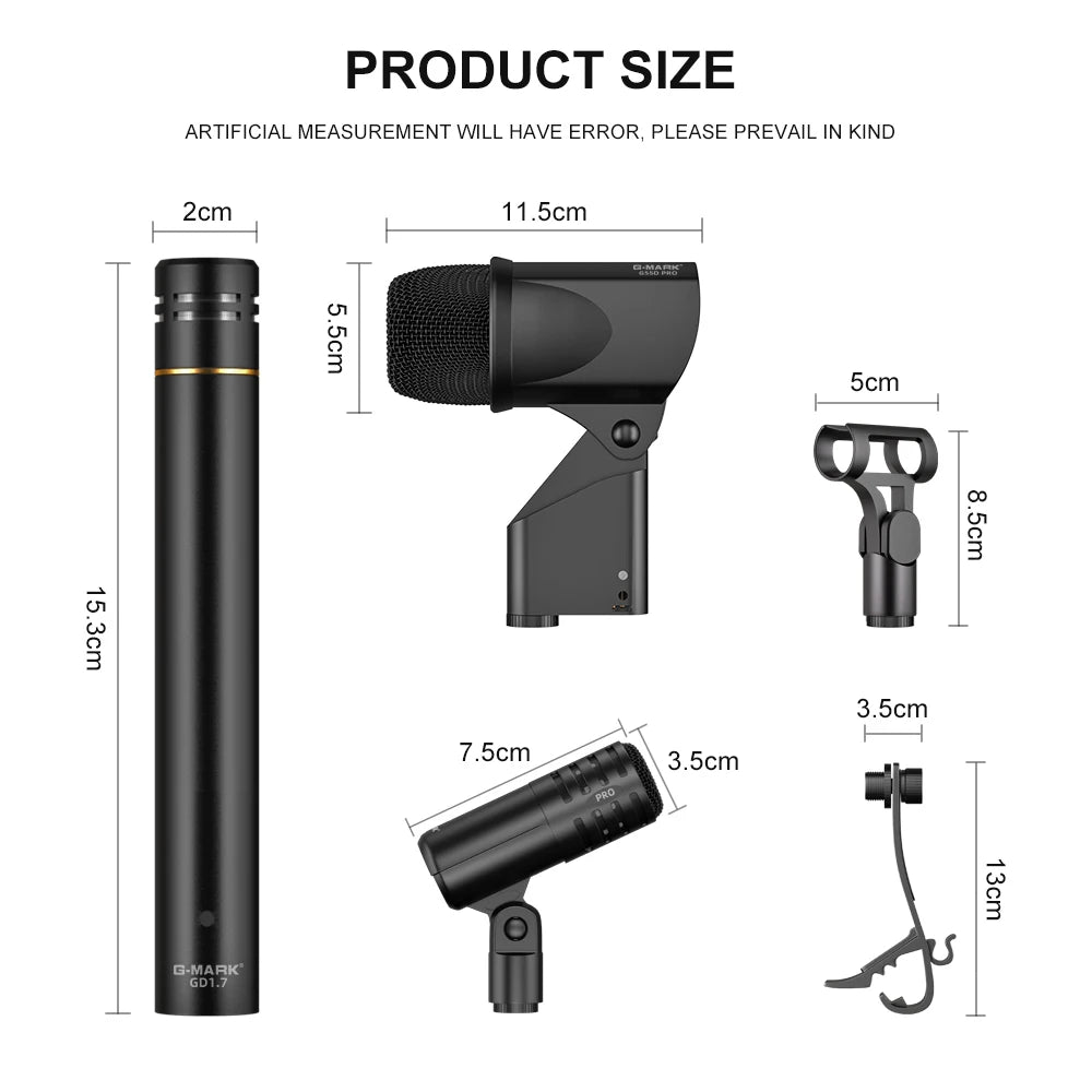 7-Piece Drum Microphone Kit with Carrying Case