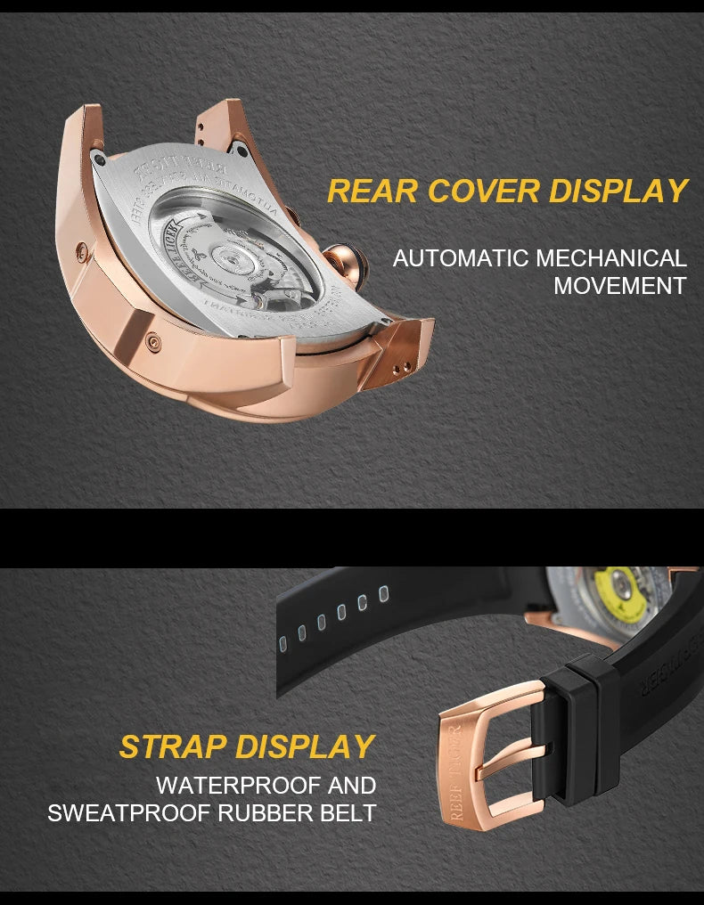 Men’s Multifunction Automatic Tourbillon Watch Stainless Steel
