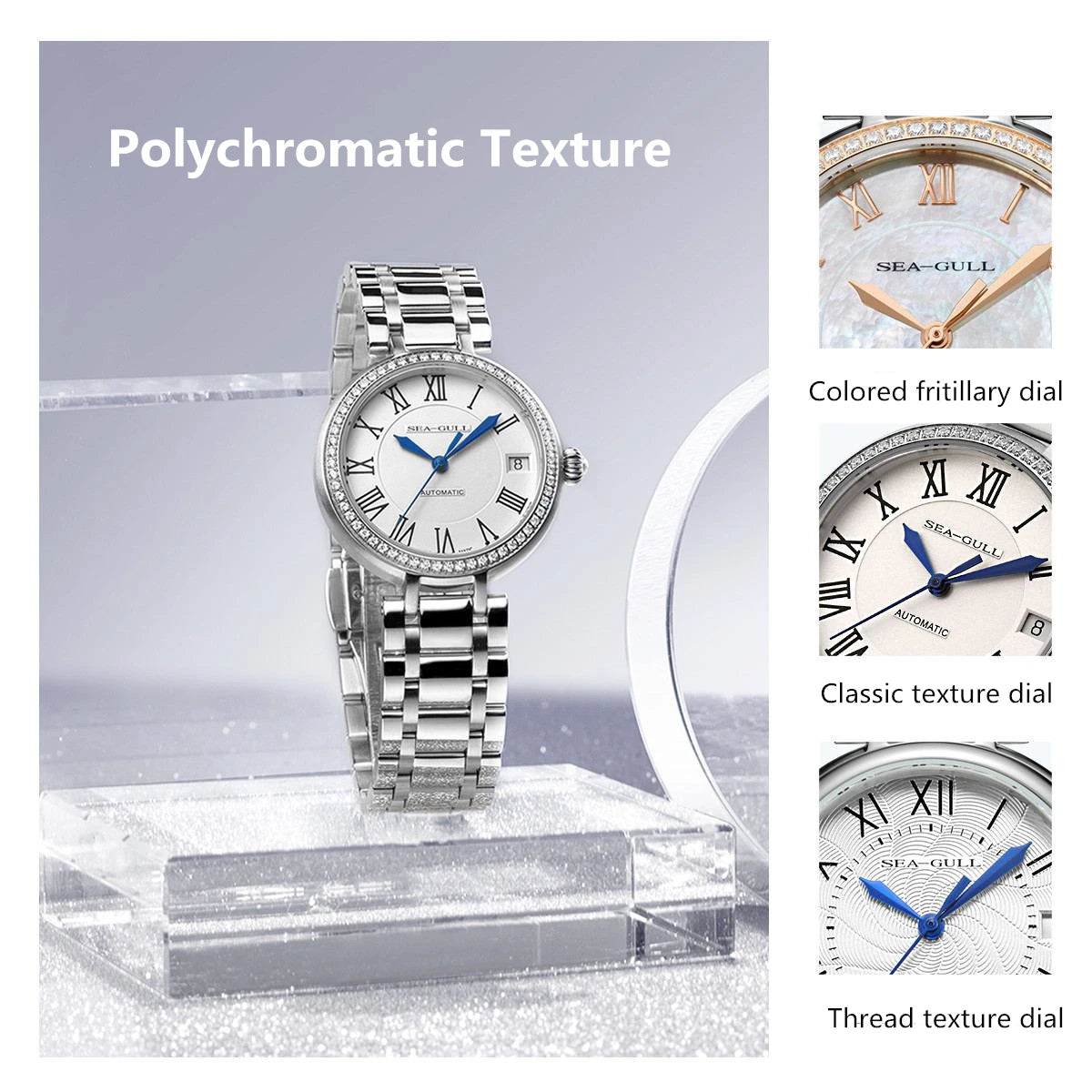 Ladies Automatic Mechanical Watch with Sapphire Crystal Glass