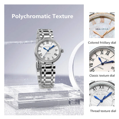 Ladies Automatic Mechanical Watch with Sapphire Crystal Glass
