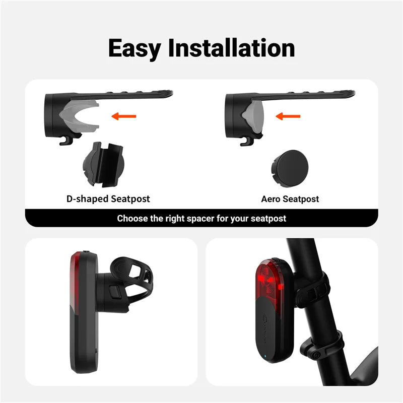 Smart Bike Taillight with Radar Brake Warning IP67