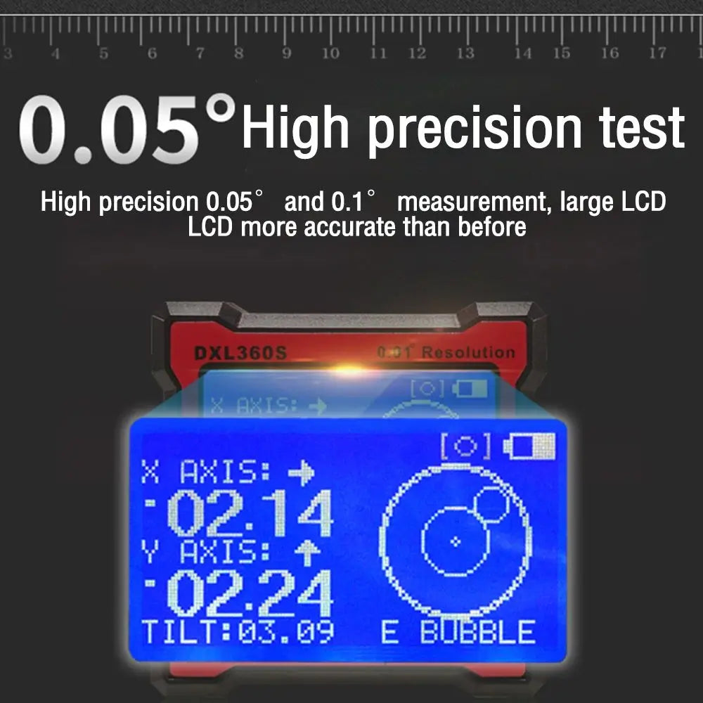 Dual Axis Digital Angle Protractor Magnetic Base Level Gauge