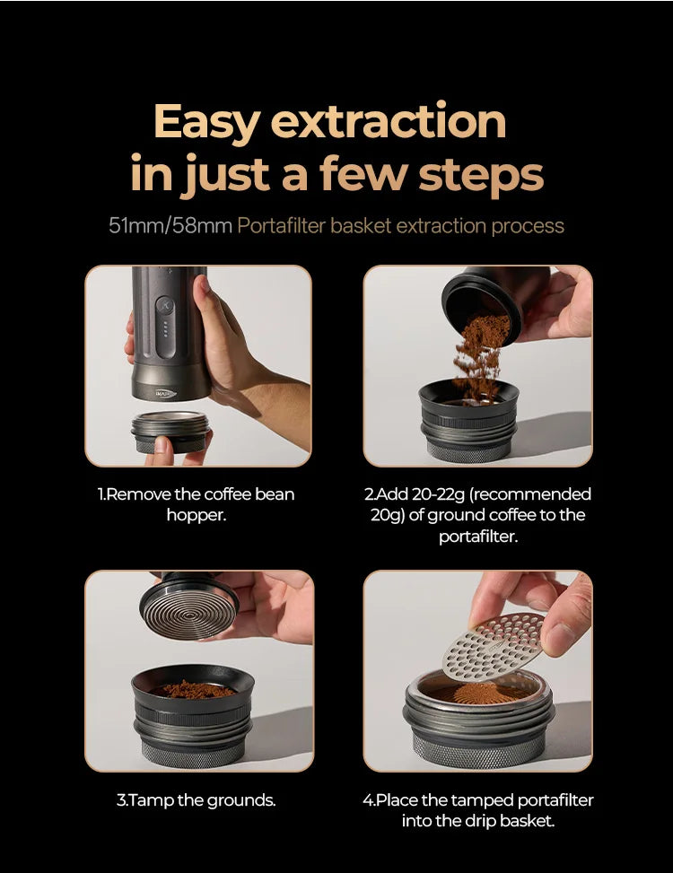 Portable Wireless Electric Espresso Machine 51mm