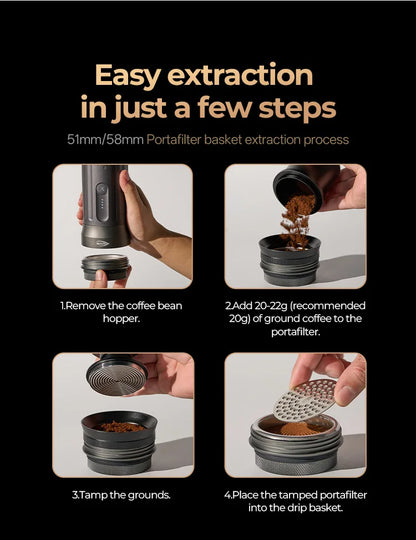 Portable Wireless Electric Espresso Machine 51mm