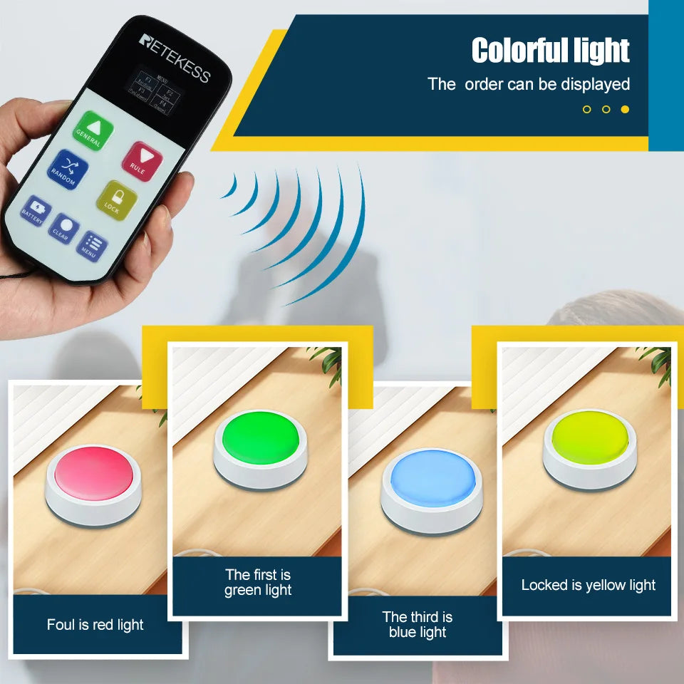 1 Host 10pcs Wireless Game Show Buzzer System