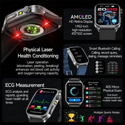 Blue Laser Therapy ECG Health Smartwatch