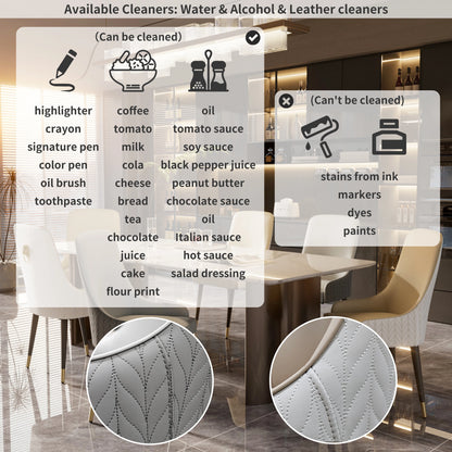 2pcs Grey Microfiber Leather Chairs for Kitchen or Dining