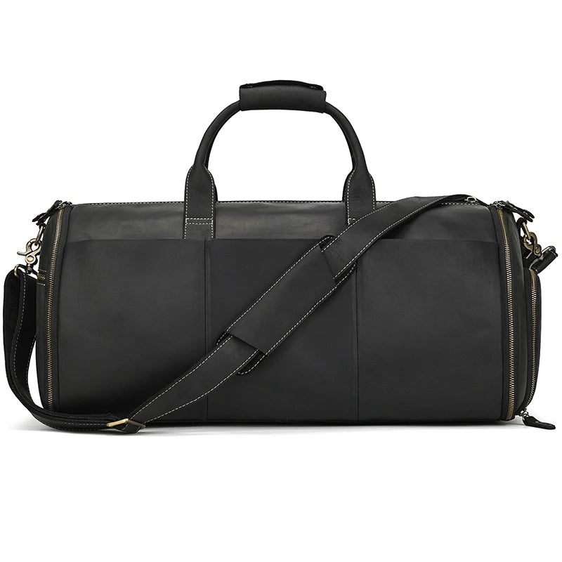 Premium Leather Business Suit Bag with Organizer Black
