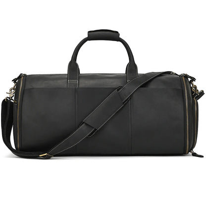 Premium Leather Business Suit Bag with Organizer Black