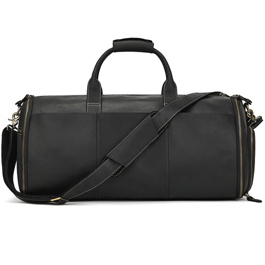 Premium Leather Business Suit Bag with Organizer Black