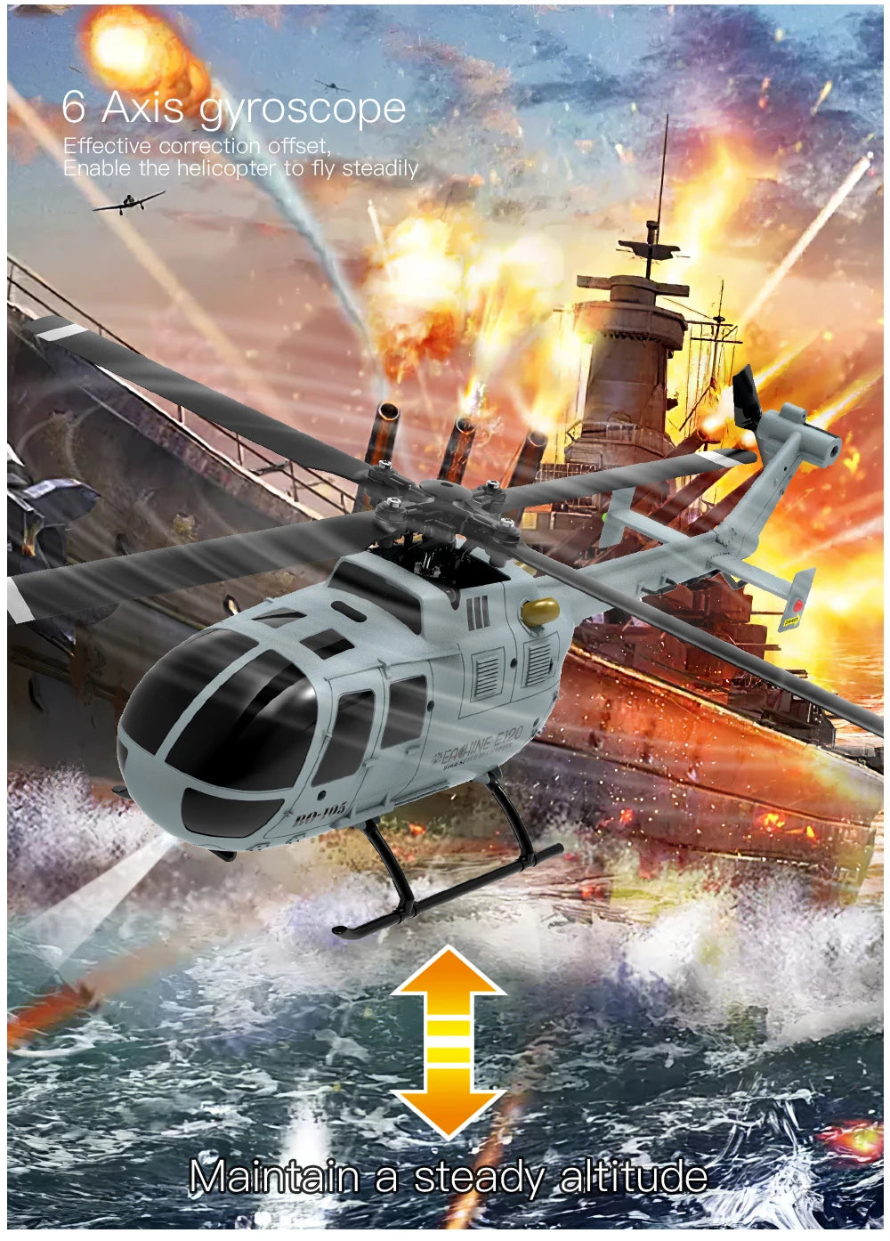Remote Control Helicopter with Stable Hover and 4 Channels