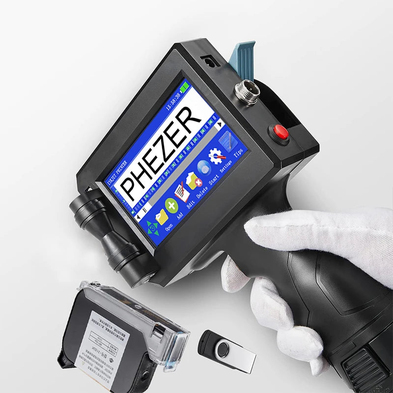 Handheld Inkjet Printer 12.7mm Date Code QR Logo Printing