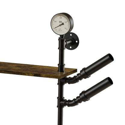 Pipe Bar Liquor Shelf with Wine Glass Holder