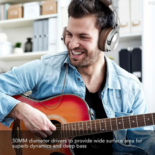 Foldable DJ Monitor Headphones with Mic for Gaming and Mixing