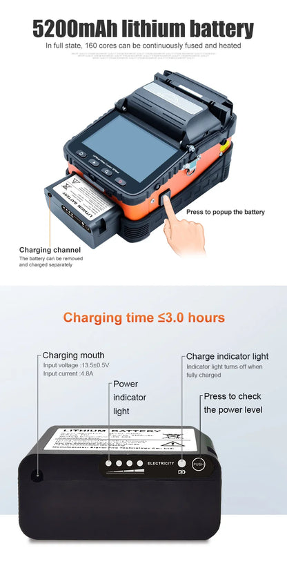 5s Fiber Fusion Splicer 6 Motor with VFL