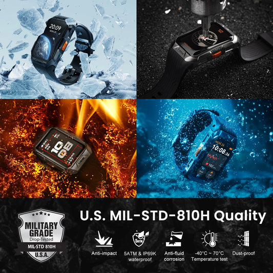 Waterproof Bluetooth Smartwatch with AI Assistant Black