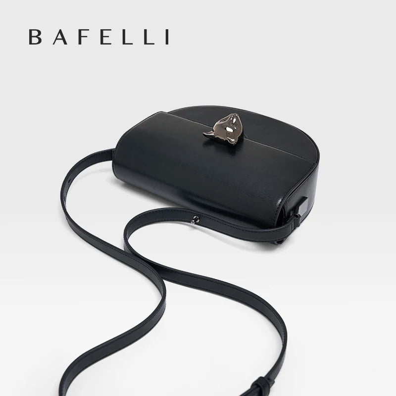 Luxury Leather Saddle Bag Stylish Casual Handbag