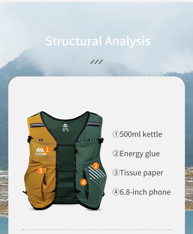 10L Hydration Backpack with 2 Bottles Small
