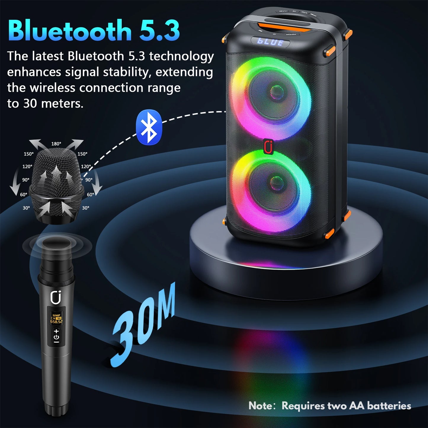 T27 Bluetooth Karaoke Speaker for Home Parties & Events