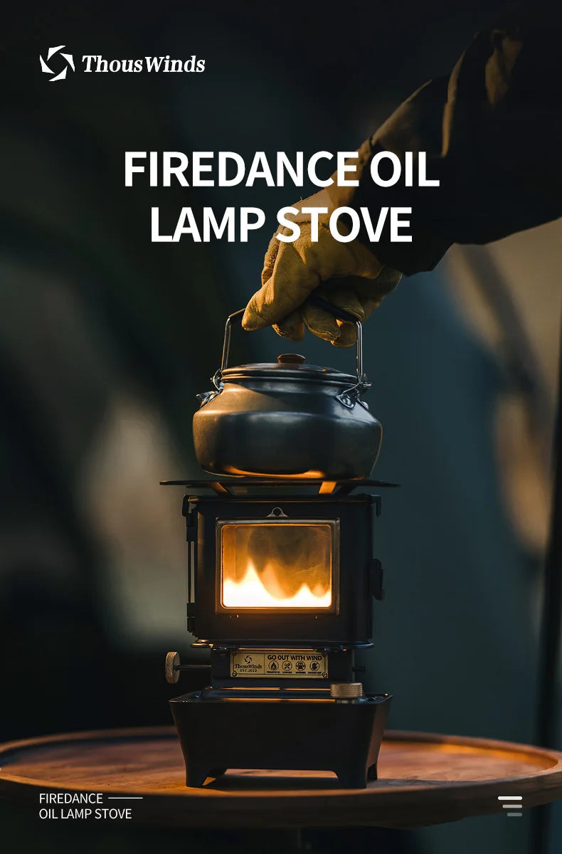 Retro Silver Outdoor Lantern Oil Lamp Stove for Camping & Hiking