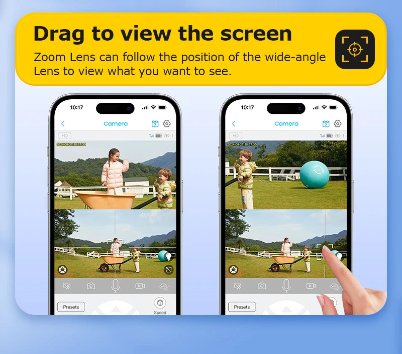 White 60X Zoom Dual-Lens WiFi Solar Security Camera 128GB