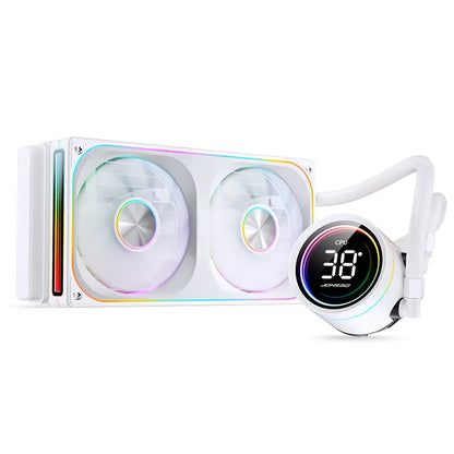 White CPU Liquid Cooling Radiator with Dual RGB Fans